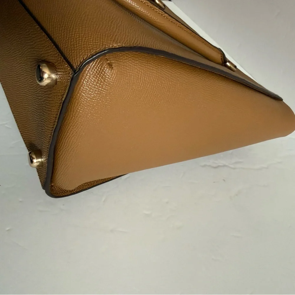 Coach Brown Leather  Structured Tote Bag Handbag Shoulder bag Women